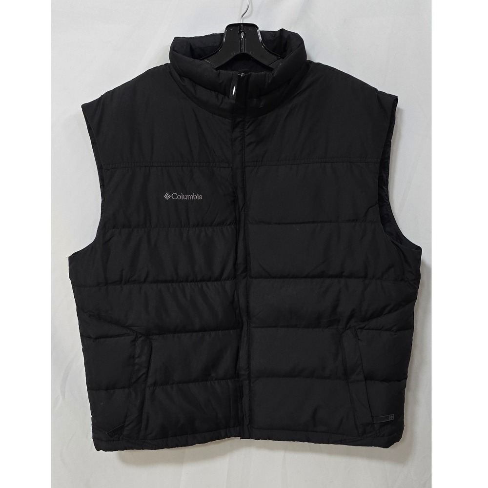 Columbia Pike Lake II fill down insulated vest men XL black quilted puffer